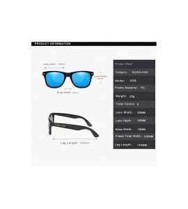 Square Polarized Sunglasses Classic Square Unisex Transparent Frame Glasses - Black Blue - C118Z2XYZD9 $18.89