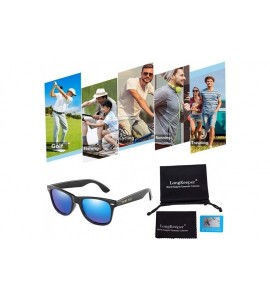 Square Polarized Sunglasses Classic Square Unisex Transparent Frame Glasses - Black Blue - C118Z2XYZD9 $18.89