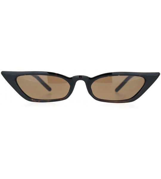 Cat Eye Womens Narrow Owl Shape Plastic Cat Eye Sunglasses - Black Tortoise Brown - CC18OCAS0CU $19.68