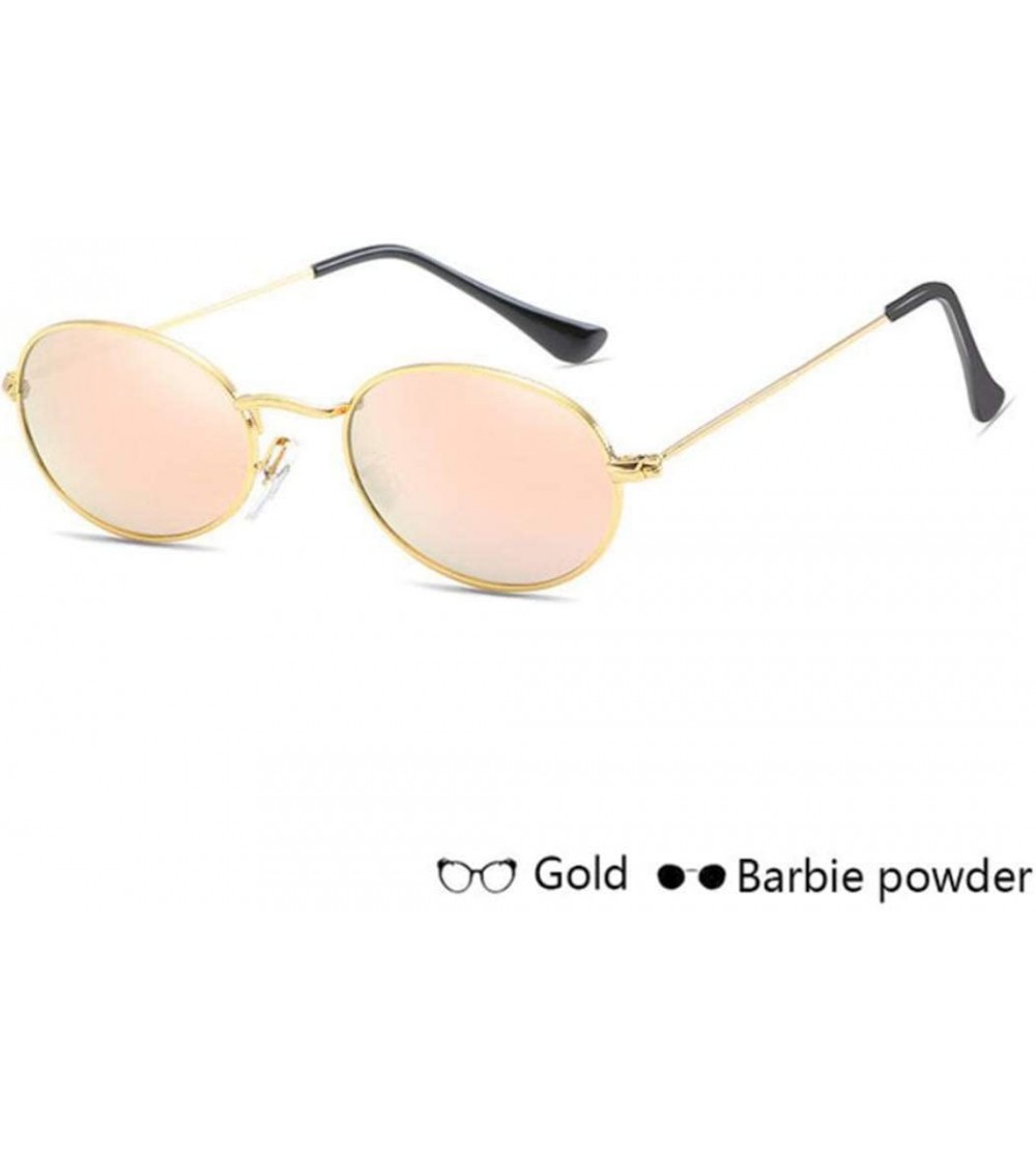 Oval Women Oval Sunglasses Luxury Metal Sun Glasses Eyeglass Frames Casual UV400 Eyewear (C) - C - CS19629YROO $15.47