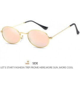 Oval Women Oval Sunglasses Luxury Metal Sun Glasses Eyeglass Frames Casual UV400 Eyewear (C) - C - CS19629YROO $15.47