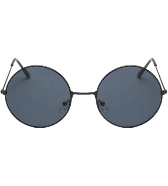 Round 2019 Women Men Sunglasses Round Metal Frame Brand Designer Mirrored Blue - Silver - CA18YQN4TSA $17.70