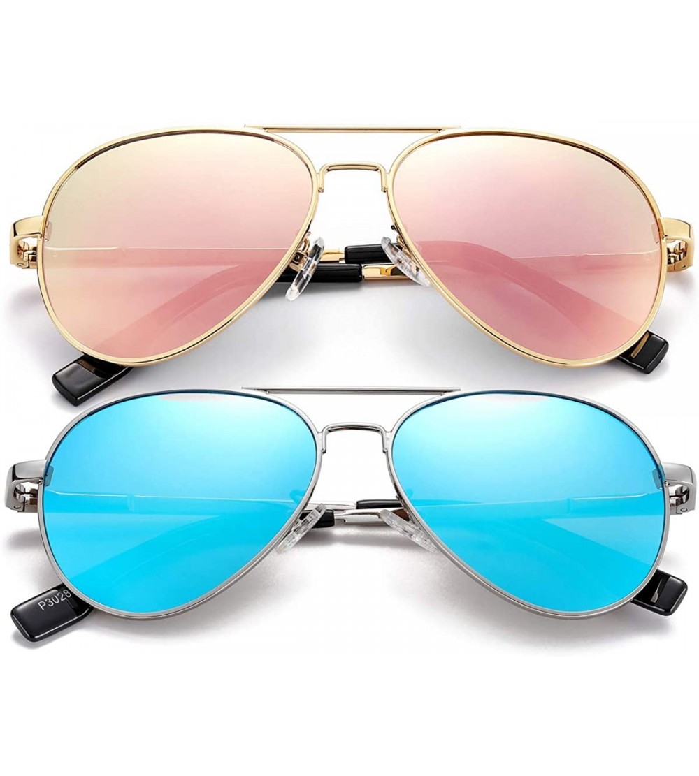 Sport Polarized Small Aviator Sunglasses for Small Face Women Men Juniors - 52mm - CL1963KQOUM $40.79