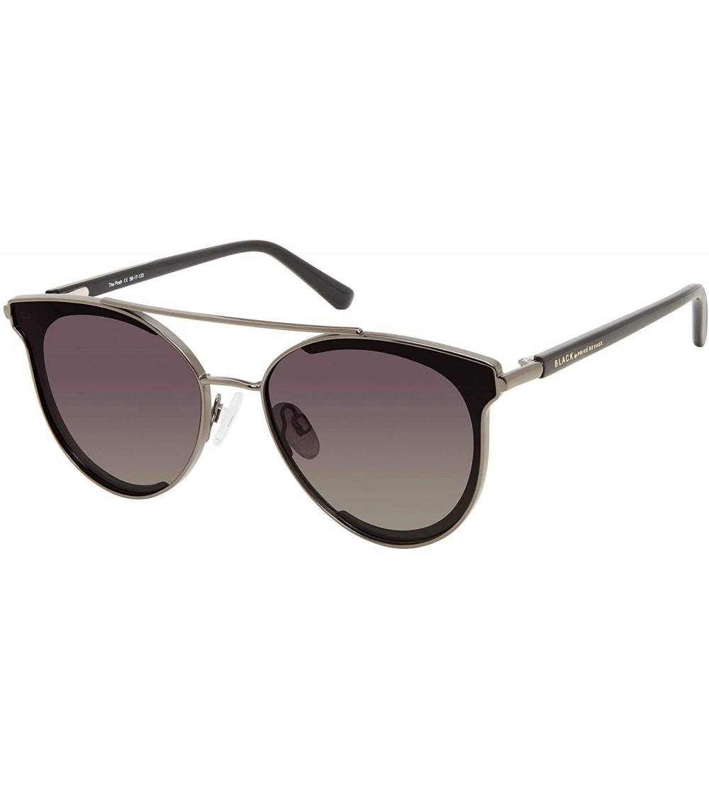 Rectangular "Posh" Designer Sunglasses - Black/Grey - CM18SKM0X4T $34.97