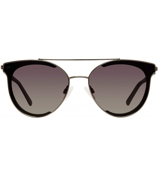 Rectangular "Posh" Designer Sunglasses - Black/Grey - CM18SKM0X4T $34.97