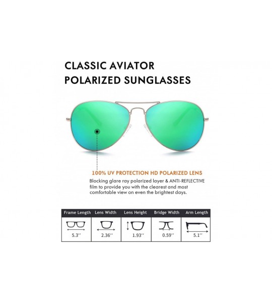 Aviator Classic Aviator Sunglasses for Women Polarized Mens Shades UV Protection with Case - Gold Frame/Green Lens - C018U8KM...