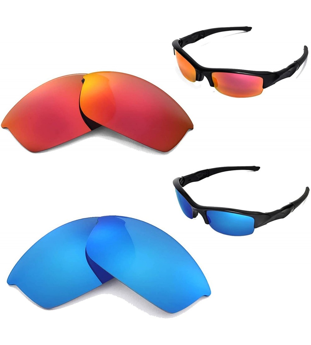 Sport New Polarized Ice Blue + Fire Red Lenses Flak Jacket - C5118LOHX45 $44.82