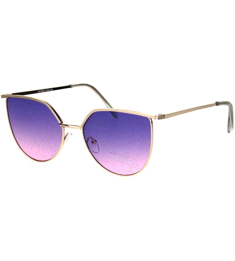 Butterfly Glitter Lens Sunglasses Glasses Womens Fashion Gold Metal Frame UV 400 - Gold - CY18OR3LAEX $21.71