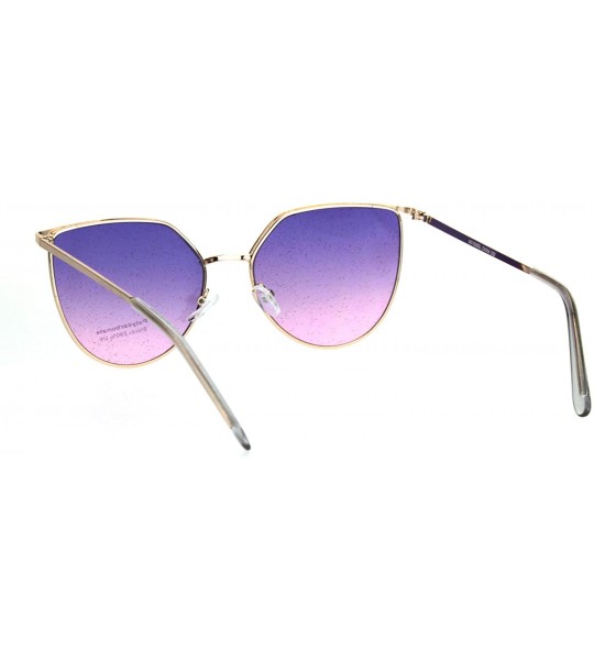 Butterfly Glitter Lens Sunglasses Glasses Womens Fashion Gold Metal Frame UV 400 - Gold - CY18OR3LAEX $21.71