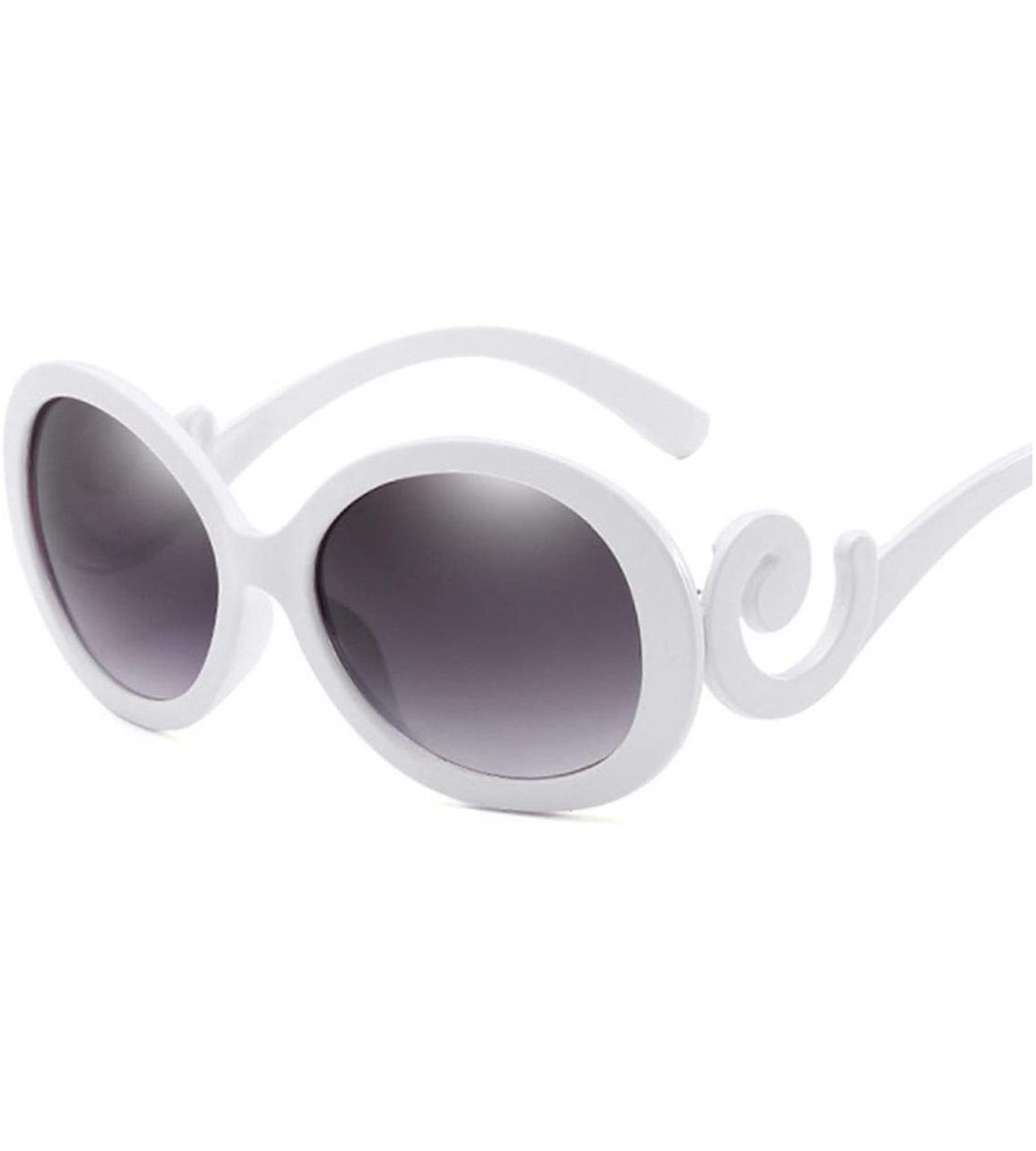 Oversized Red Oval Sunglasses Women Retro Brand Design Vintage Sun Glasses Female Ladies Eyewear Feminino UV400 - White - C61...