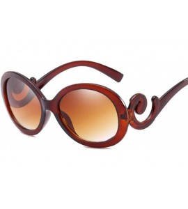 Oversized Red Oval Sunglasses Women Retro Brand Design Vintage Sun Glasses Female Ladies Eyewear Feminino UV400 - White - C61...