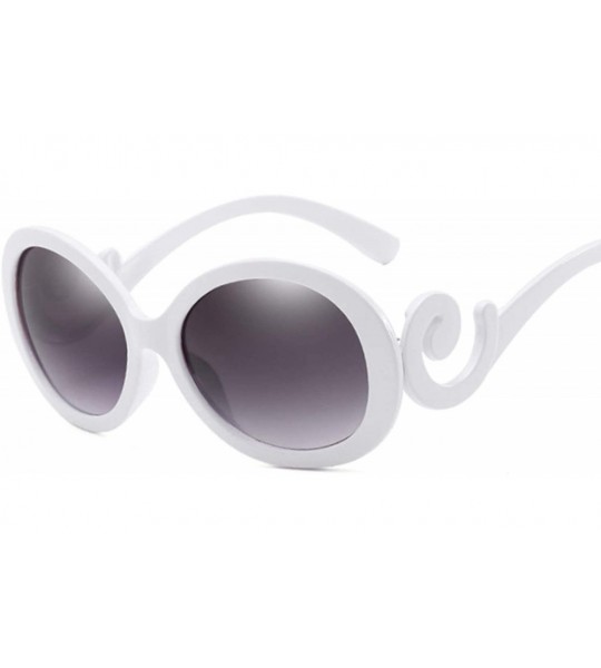 Oversized Red Oval Sunglasses Women Retro Brand Design Vintage Sun Glasses Female Ladies Eyewear Feminino UV400 - White - C61...