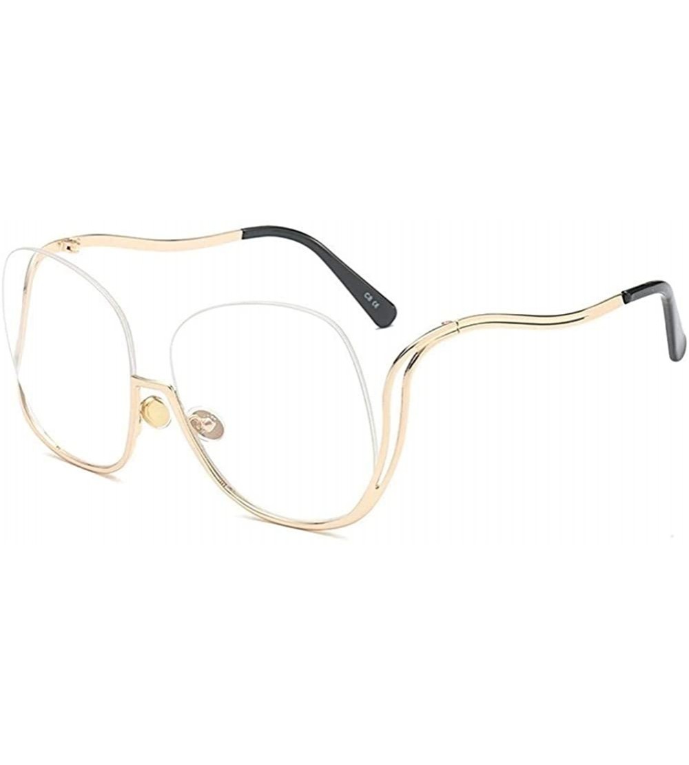 Oval Oval Rimless Sunglasses Women Fashion Retro Sun Glasses Female Metal Frame Gradient Oculos UV400 - C1198OCGSL6 $41.88