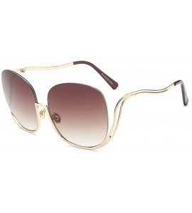 Oval Oval Rimless Sunglasses Women Fashion Retro Sun Glasses Female Metal Frame Gradient Oculos UV400 - C1198OCGSL6 $41.88