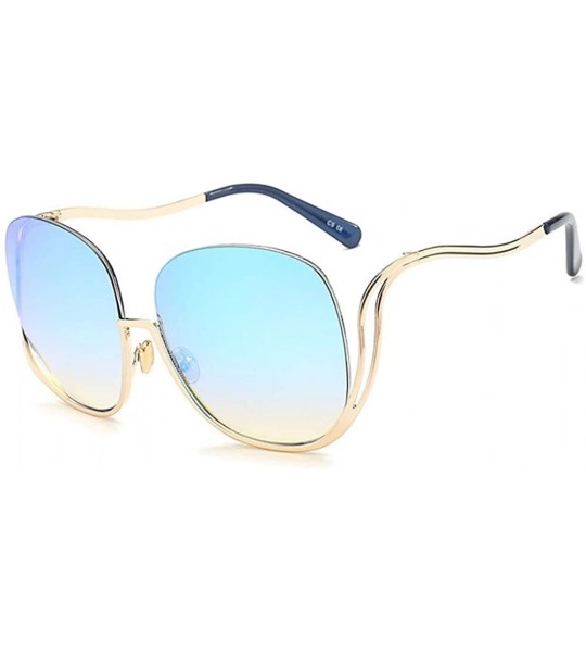 Oval Oval Rimless Sunglasses Women Fashion Retro Sun Glasses Female Metal Frame Gradient Oculos UV400 - C1198OCGSL6 $41.88