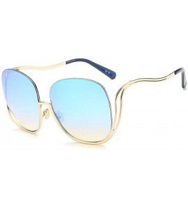 Oval Oval Rimless Sunglasses Women Fashion Retro Sun Glasses Female Metal Frame Gradient Oculos UV400 - C1198OCGSL6 $41.88