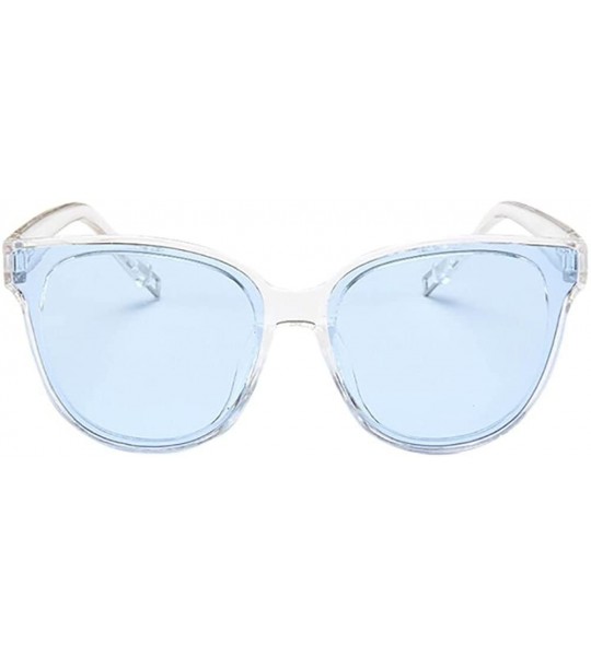 Rimless Fashion Womens Sunglasses Ladies Designer Oversized Frame Flat Top Cat Eye Mirrored Sunglasses - F - CX18SMGE9MU $14.45