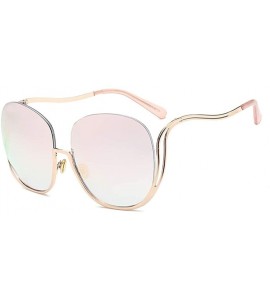 Oval Oval Rimless Sunglasses Women Fashion Retro Sun Glasses Female Metal Frame Gradient Oculos UV400 - C1198OCGSL6 $41.88