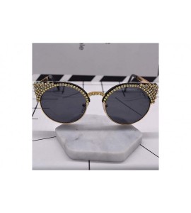 Shield Stylish Metal Bee Decoration Sunglasses UV Protection Frame - Black - C818ZXRANGA $30.50