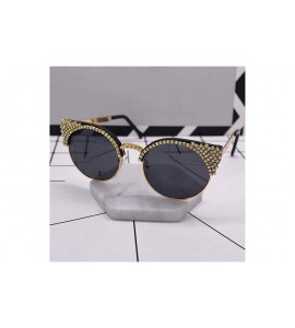 Shield Stylish Metal Bee Decoration Sunglasses UV Protection Frame - Black - C818ZXRANGA $30.50