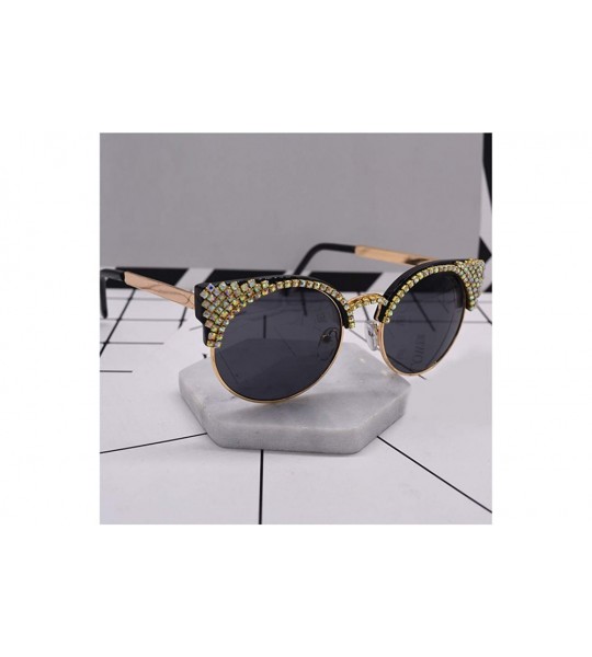 Shield Stylish Metal Bee Decoration Sunglasses UV Protection Frame - Black - C818ZXRANGA $30.50