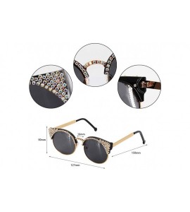 Shield Stylish Metal Bee Decoration Sunglasses UV Protection Frame - Black - C818ZXRANGA $30.50