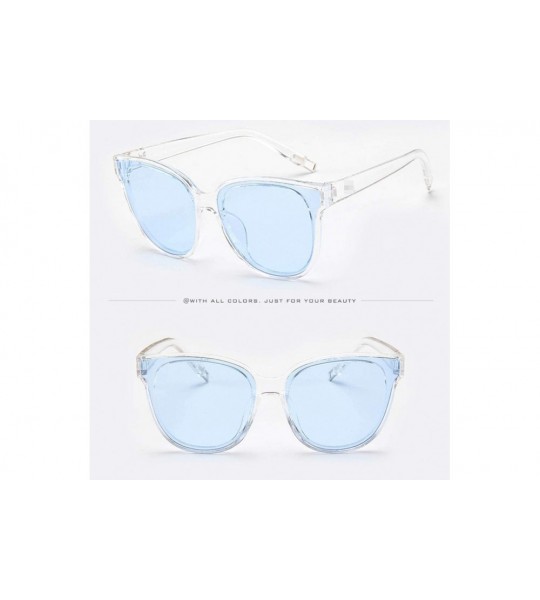 Rimless Fashion Womens Sunglasses Ladies Designer Oversized Frame Flat Top Cat Eye Mirrored Sunglasses - F - CX18SMGE9MU $14.45