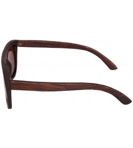 Goggle Dumu dyed brown mirror unisex wooden glasses - Blue - C418XO5DAOC $48.08