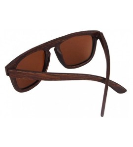 Goggle Dumu dyed brown mirror unisex wooden glasses - Blue - C418XO5DAOC $48.08