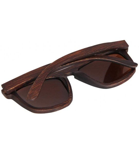 Goggle Dumu dyed brown mirror unisex wooden glasses - Blue - C418XO5DAOC $48.08