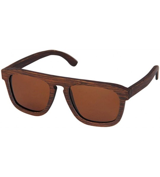 Goggle Dumu dyed brown mirror unisex wooden glasses - Blue - C418XO5DAOC $48.08