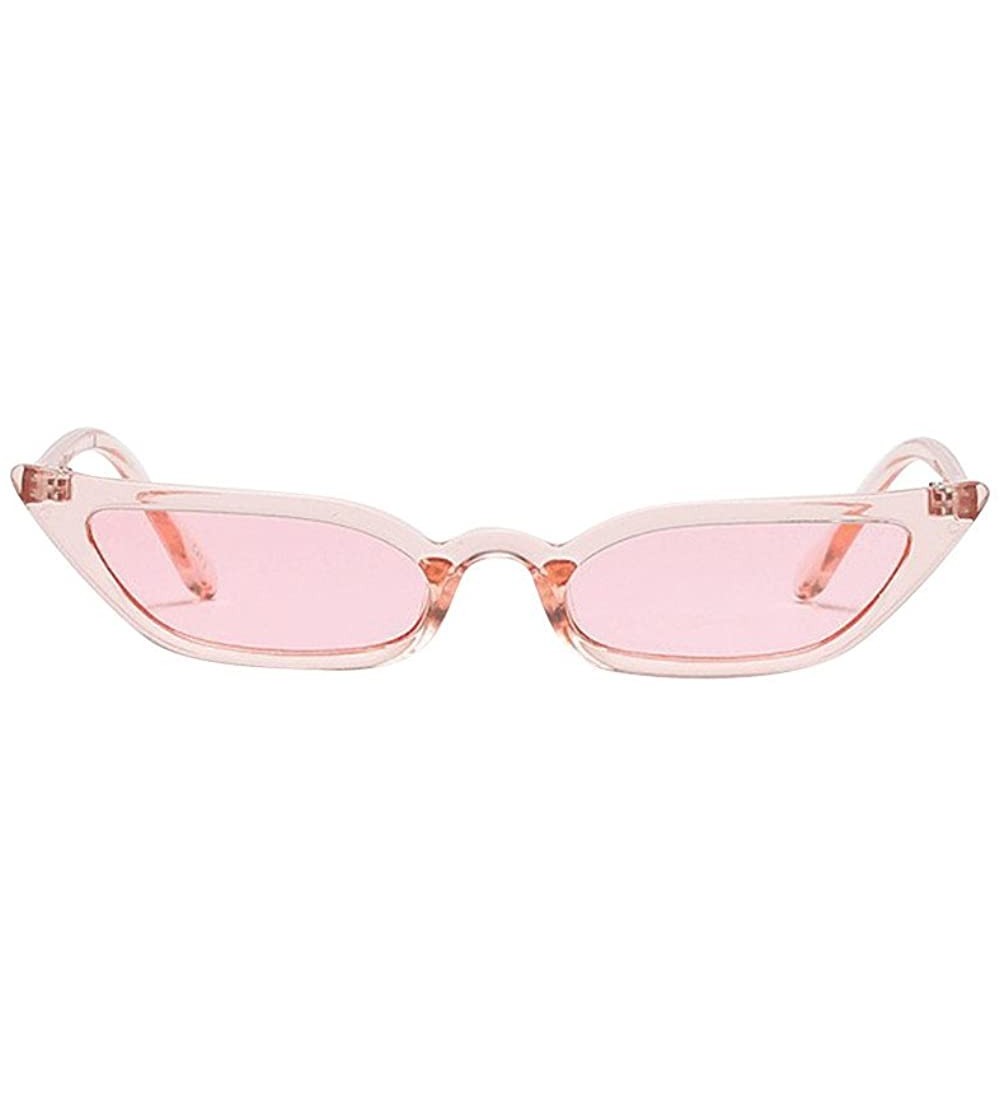 Cat Eye Women Retro Narrow Cat Eye Sunglasses - Stylish Plastic Candy Color Goggles Eyewear For Beach Outdoor Activities - CH...