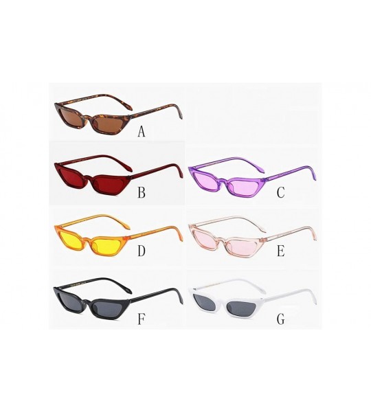 Cat Eye Women Retro Narrow Cat Eye Sunglasses - Stylish Plastic Candy Color Goggles Eyewear For Beach Outdoor Activities - CH...