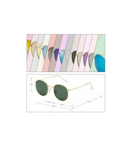 Aviator Classic Retro Metal Frame Round Circle Mirrored Sunglasses Men Women Glasses 3447 - Green Polarized - CR18EXY6RSU $24.84