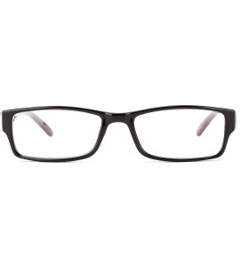 Square Unisex Two Tone Sleek Spring Temple Fashion Clear Lens Glasses - Black/Red - CV11G6GSJCZ $17.99