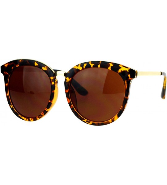 Round Womens Sunglasses Round Oversized Designer Fashion Shades UV 400 - Tortoise - CY187C8YLCM $22.15