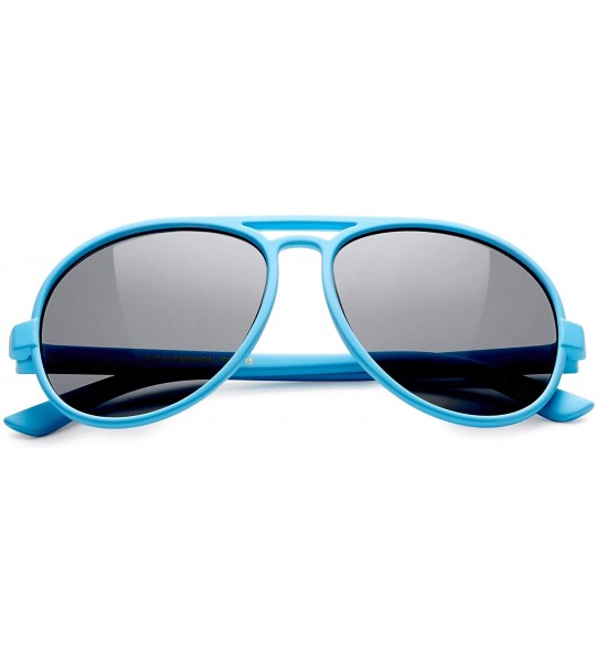 Aviator Cool Kids Aviator UV400 Sunglasses for Babies and Toddlers age 0 to 4 - Baby Blue - Smoke - CA12NZGBZKT $21.92