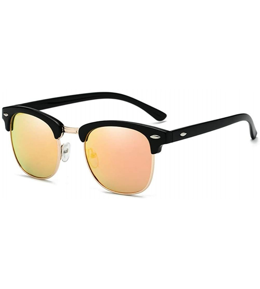 Semi-rimless retro design unisex polarzied sunglasses men RB3016 UV400 women sun glasses - Black Orange 2 - CS18UG962IU $18.14