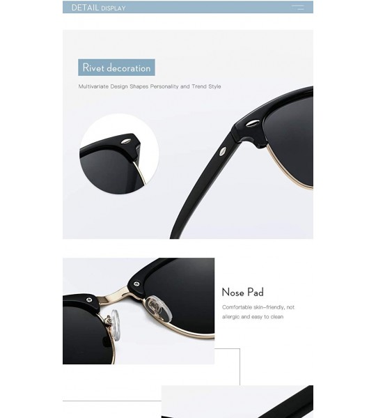 Semi-rimless retro design unisex polarzied sunglasses men RB3016 UV400 women sun glasses - Black Orange 2 - CS18UG962IU $18.14