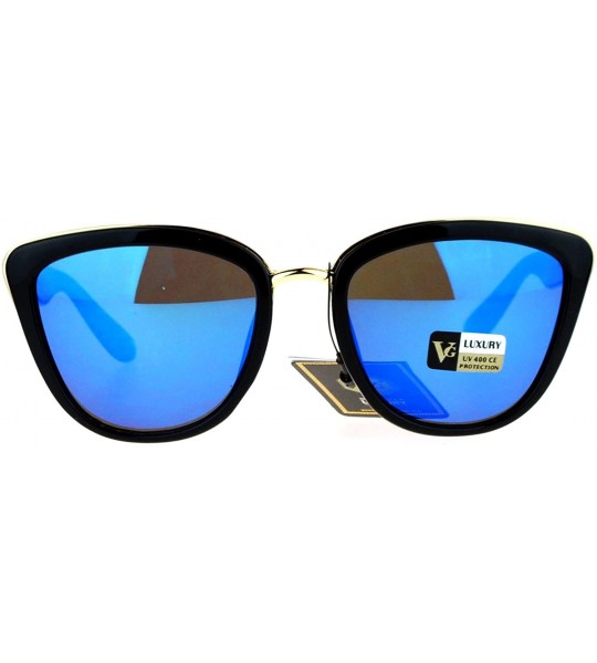 Butterfly VG Occhiali Sunglasses Chic Double Frame Butterfly Fashion Womens - Black (Blue Mirror) - CY1877N9T2Q $22.10