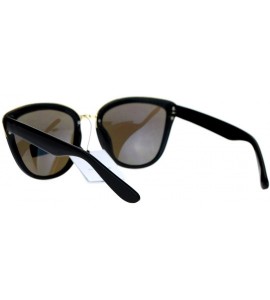 Butterfly VG Occhiali Sunglasses Chic Double Frame Butterfly Fashion Womens - Black (Blue Mirror) - CY1877N9T2Q $22.10