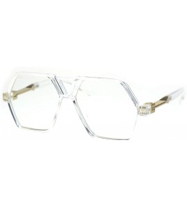 Rectangular Futuristic Mens Robotic Plastic Racer Octagonal Eyeglasses - Clear - CU180OULCDM $22.40