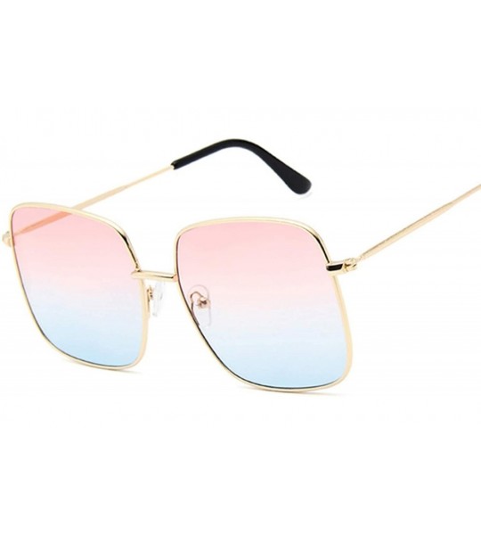 Square Retro Big Square Sunglasses Women Brand Designer Pink Sun Glasses Ladies Alloy Quality Female Oculus De Sol - CG197Y7D...