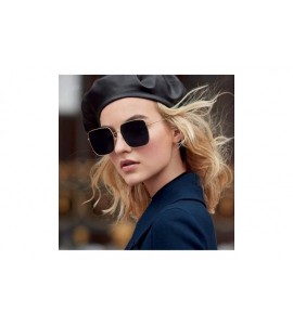 Square Retro Big Square Sunglasses Women Brand Designer Pink Sun Glasses Ladies Alloy Quality Female Oculus De Sol - CG197Y7D...