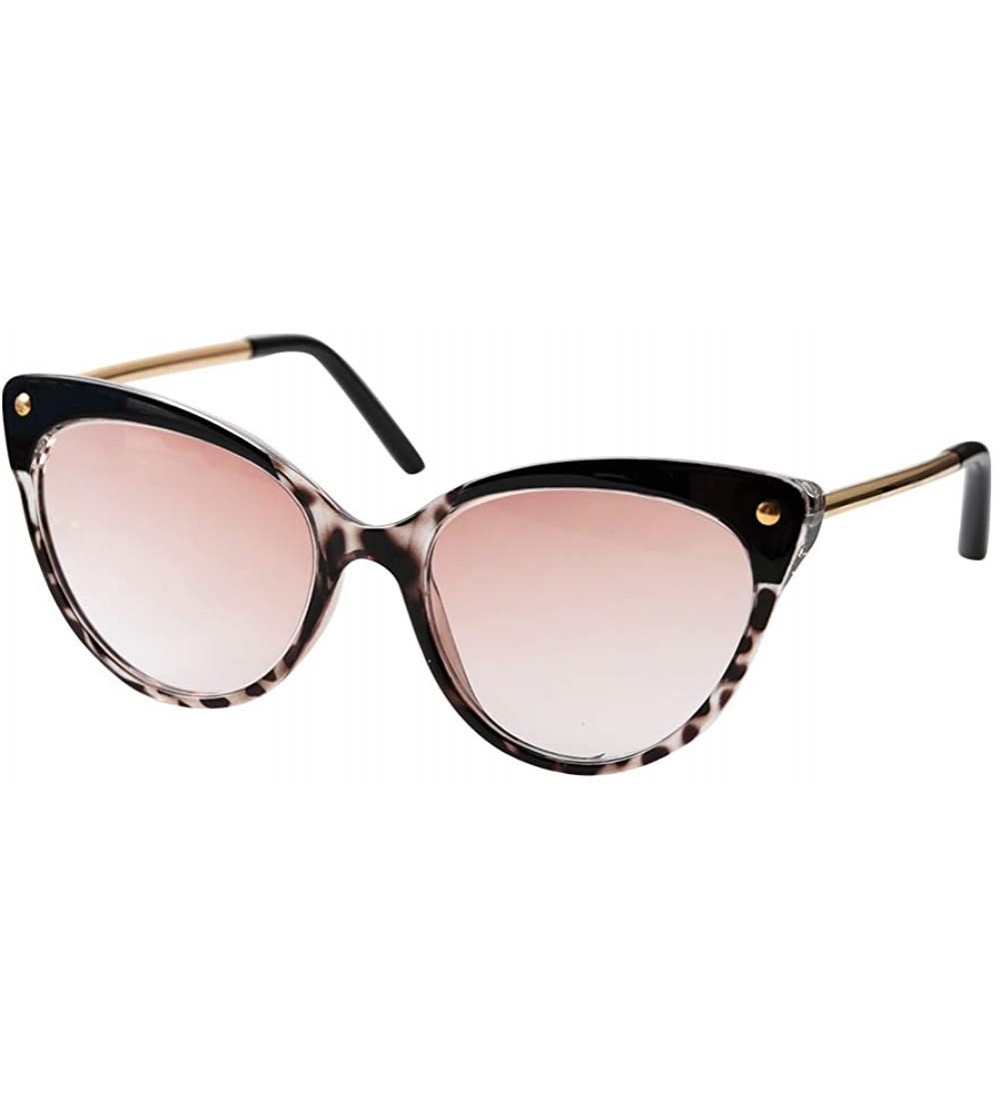 Cat Eye Ladies Oversized Cat Eye Reading Glass Modern Eyeglass Frame - Leopard Frame / Tea Lens - CW18WWIWLE6 $28.41