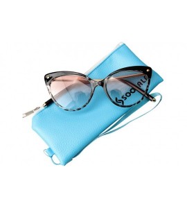 Cat Eye Ladies Oversized Cat Eye Reading Glass Modern Eyeglass Frame - Leopard Frame / Tea Lens - CW18WWIWLE6 $28.41