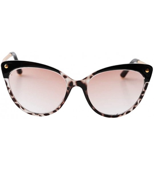 Cat Eye Ladies Oversized Cat Eye Reading Glass Modern Eyeglass Frame - Leopard Frame / Tea Lens - CW18WWIWLE6 $28.41