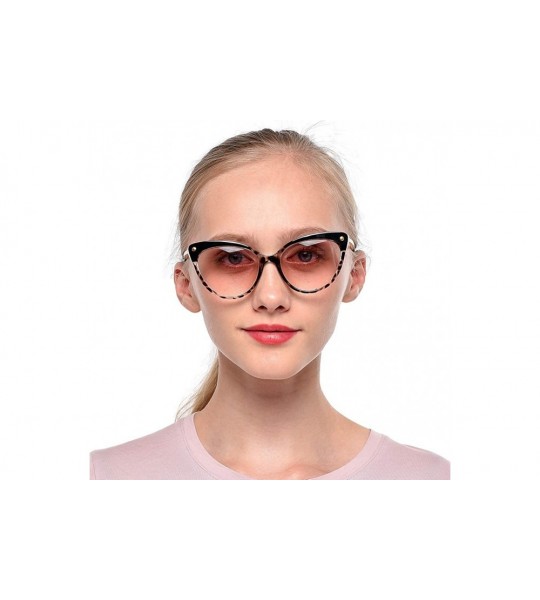 Cat Eye Ladies Oversized Cat Eye Reading Glass Modern Eyeglass Frame - Leopard Frame / Tea Lens - CW18WWIWLE6 $28.41