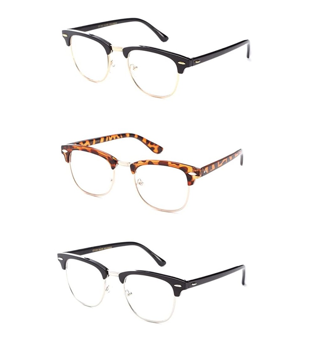 Square Babo" Slim Oval Style Celebrity Fashionista Pattern Temple Reading Glasses Vintage - 3 Pack Oval Assorted - CI11P3EUF9...