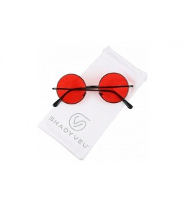 Round Retro John Lennon Style Sunglasses Round Red Tint Color Groovy Hippy Wire Circle Teashades - Black Frame - C518CADREQ7 ...